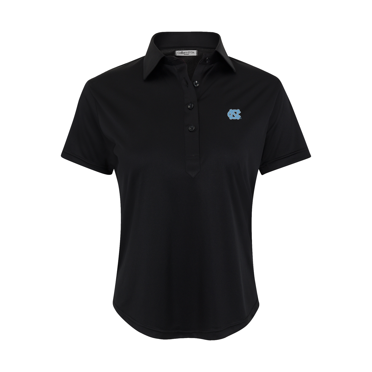 North Carolina Women's Cap Sleeve Semi Spread Polo Black