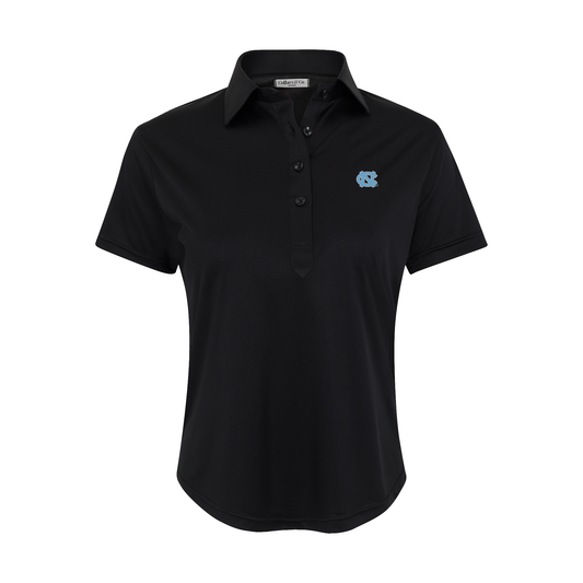 North Carolina Women's Cap Sleeve Semi Spread Polo Black