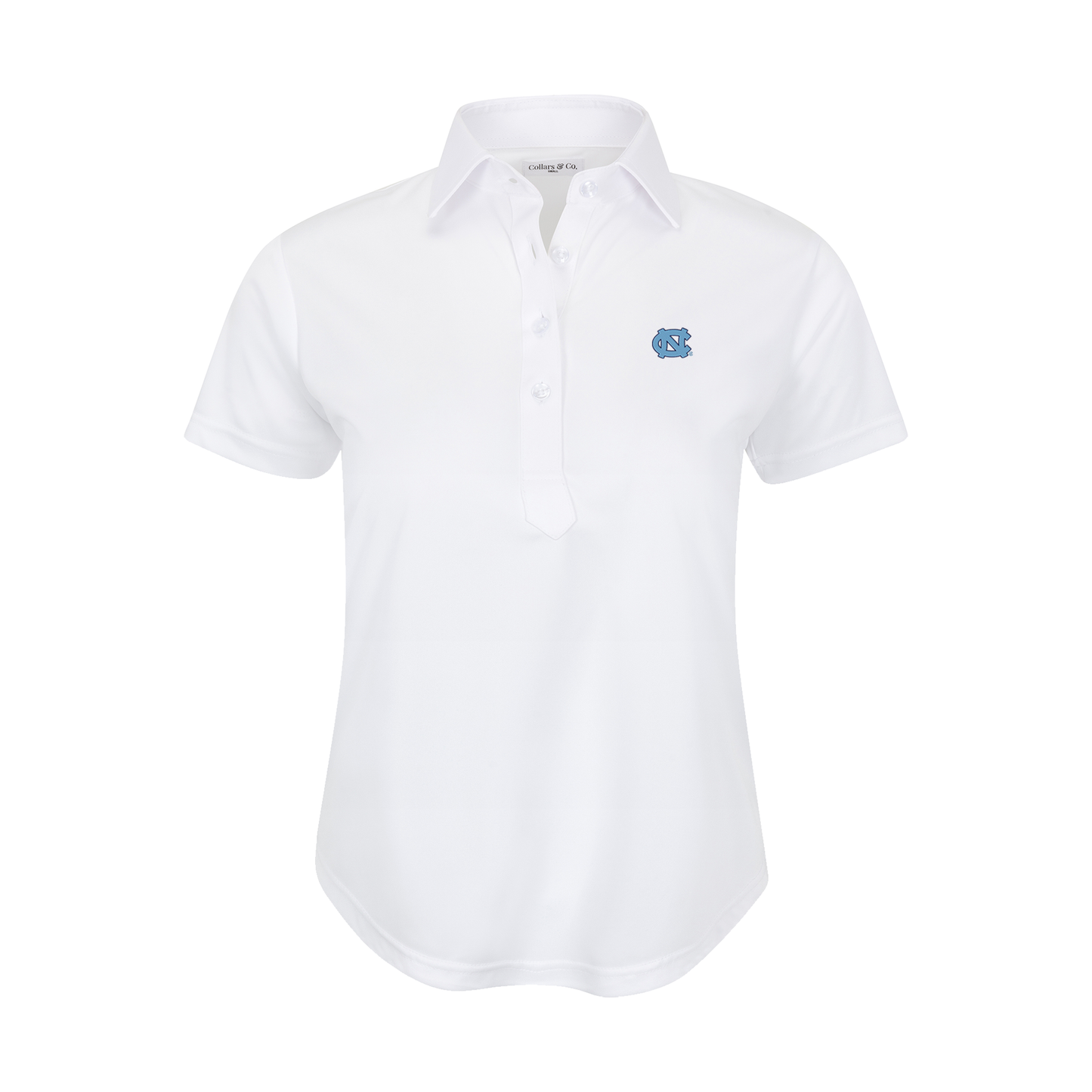 North Carolina Women's Cap Sleeve Semi Spread Polo White